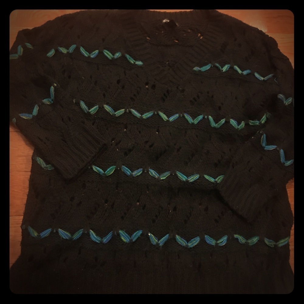 NEW Directions black with zig zag sweater